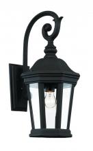  40401 BK - Westfield Hexagon Shaped, Clear Glass, Armed Outdoor Wall Lantern Light